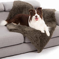 gogobunny Waterproof Dog Blanket for Couch & Furniture Protection - Super Soft Reversible Throw for Large Dogs & Cats, Calming Washable Fur & Sherpa Pet Blanket (40x50 Inch, Stone)