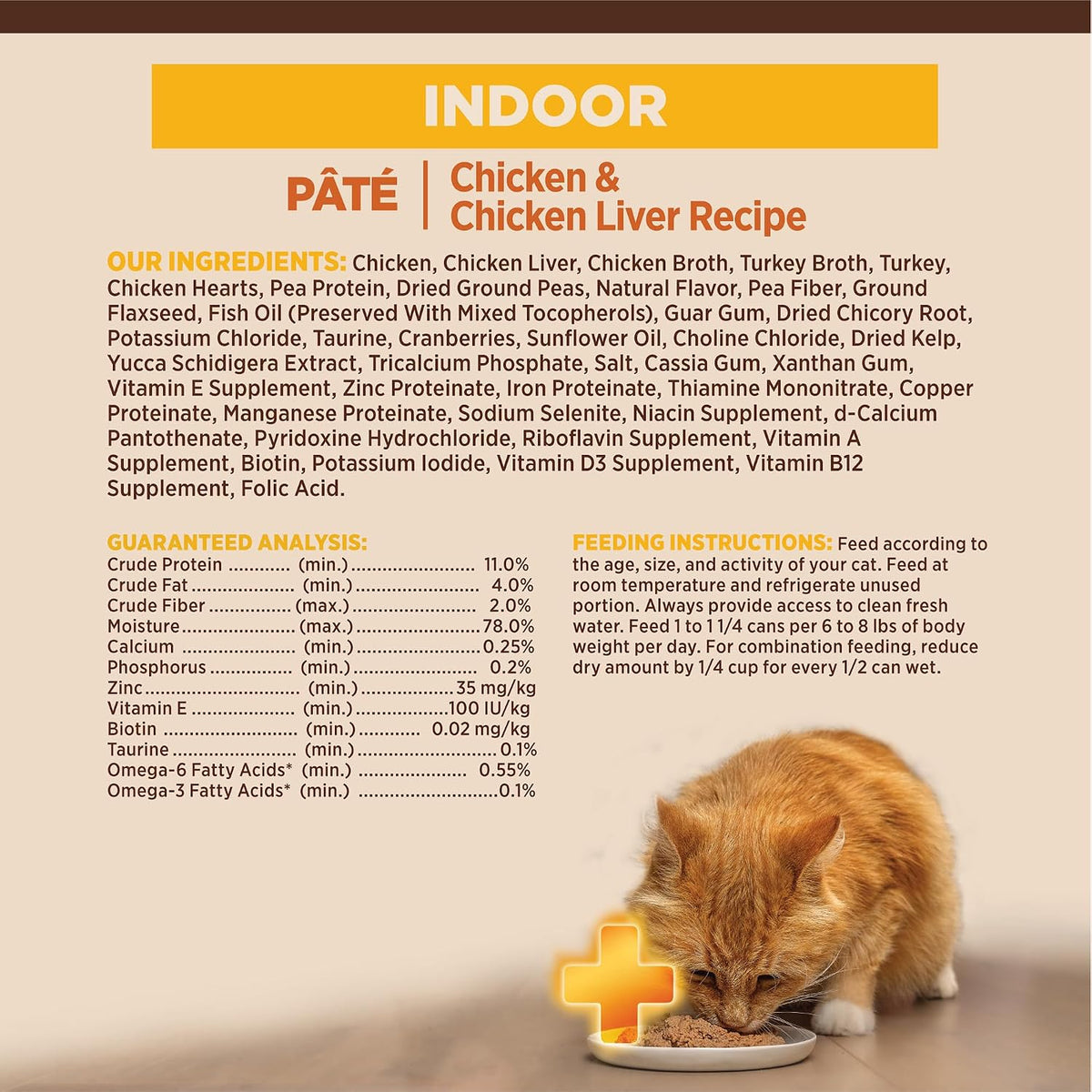 Wellness CORE+ Pate Adult Canned Wet Cat Food for Indoor Cats, Natural, Protein Rich, Grain Free, Chicken Recipe, 5.5 oz, Pack of 12 Cans
