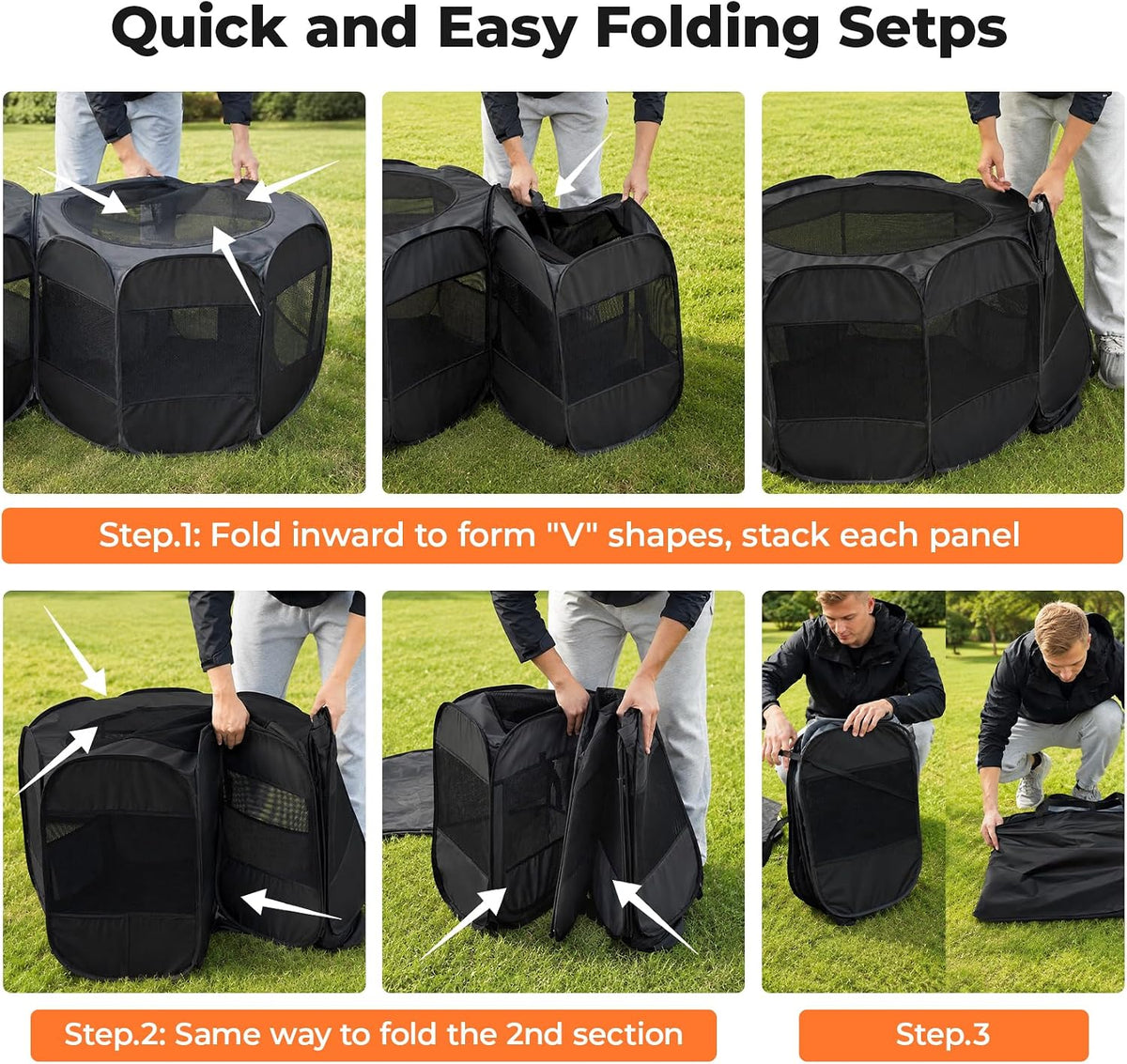 2-in-1 Dog Playpen Portable Cat Playpen, Non-Separable, No Assembly