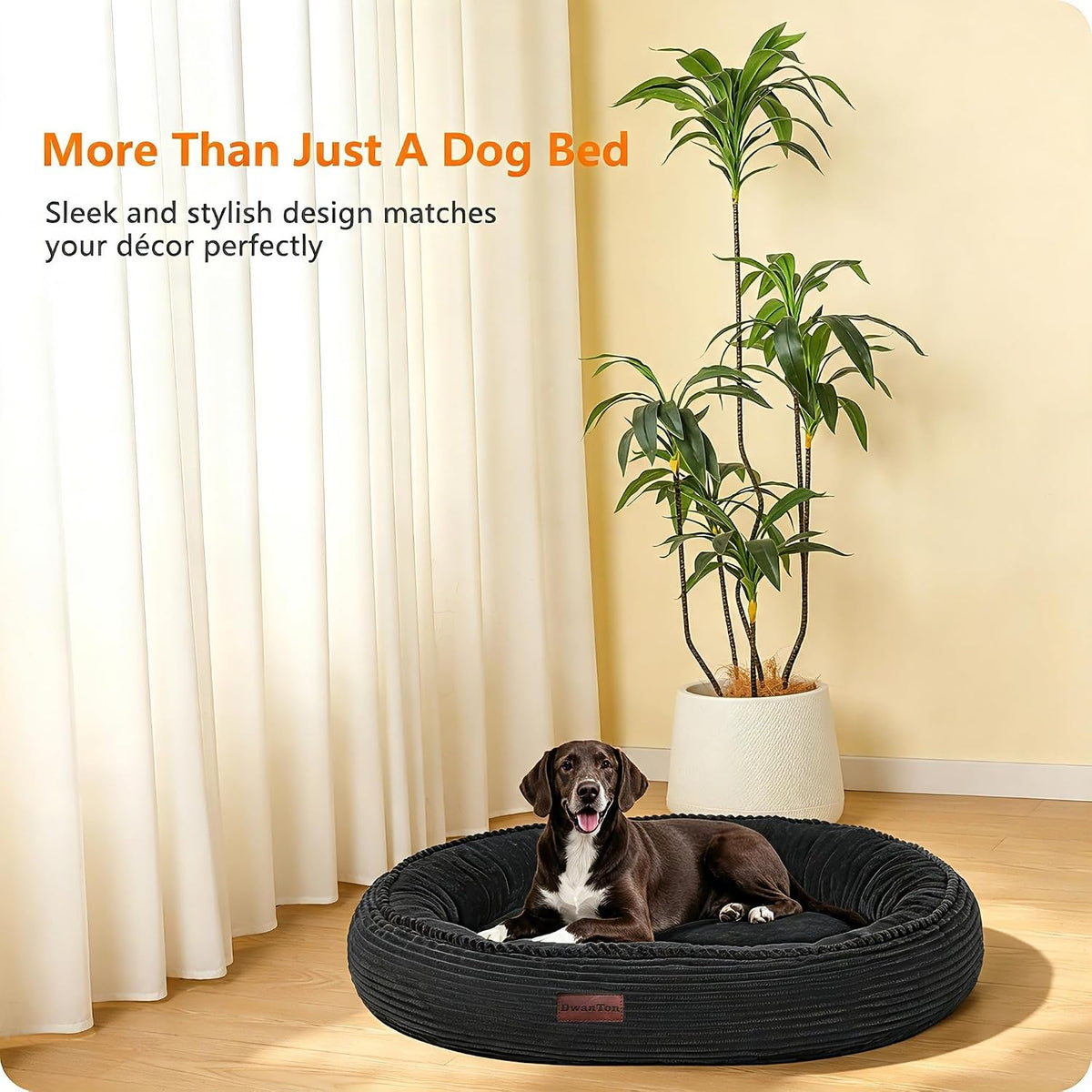 Dwanton Orthopedic Medium Dount Dog Bed, Egg-Crate Foam Round Dog Sofa, 36"