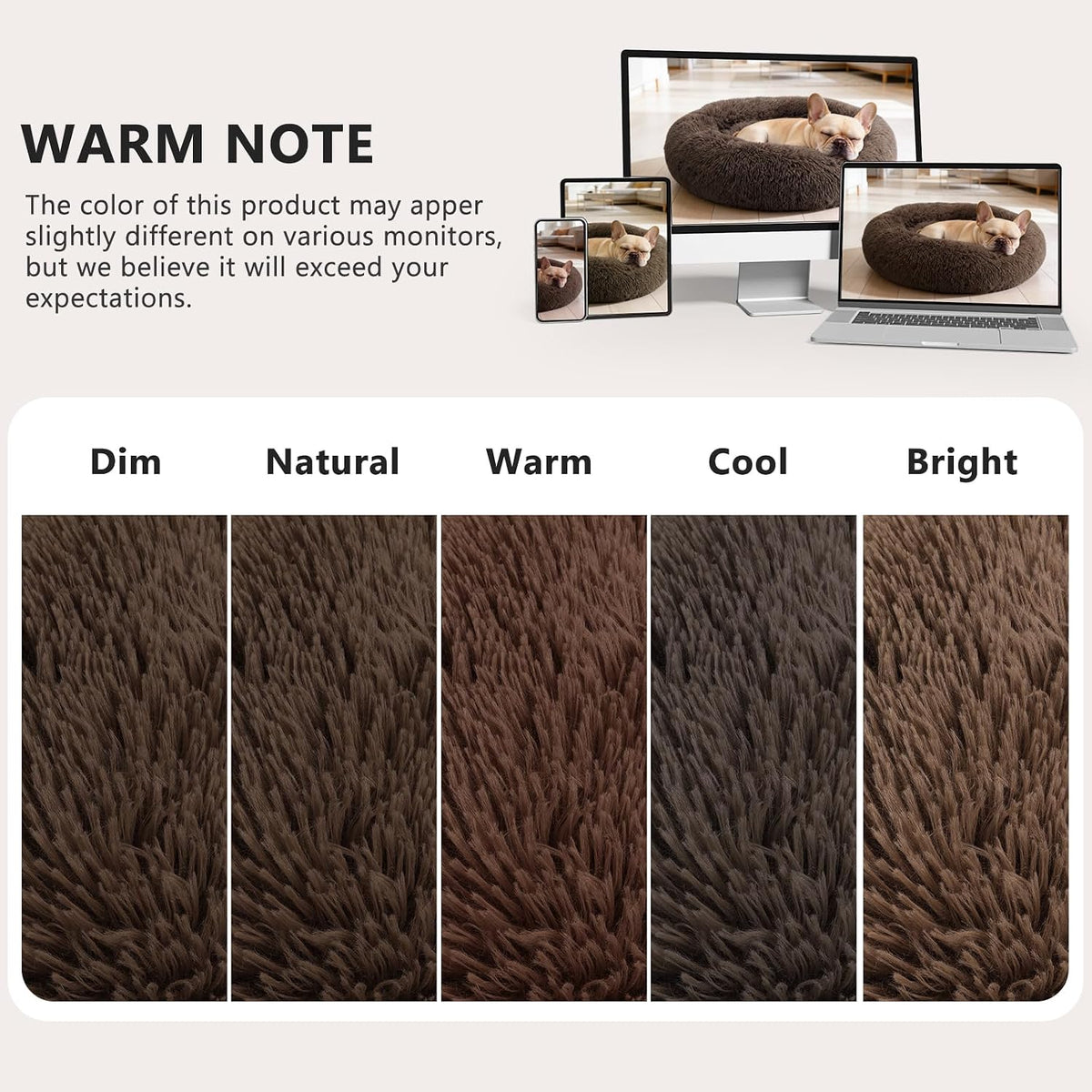 MIXJOY Orthopedic Dog Bed Comfortable Donut Cuddler Round Pet Beds Ultra Soft Washable Dog and Cat Cushion (20''/23''/27''/30'') (27'', Coffee)
