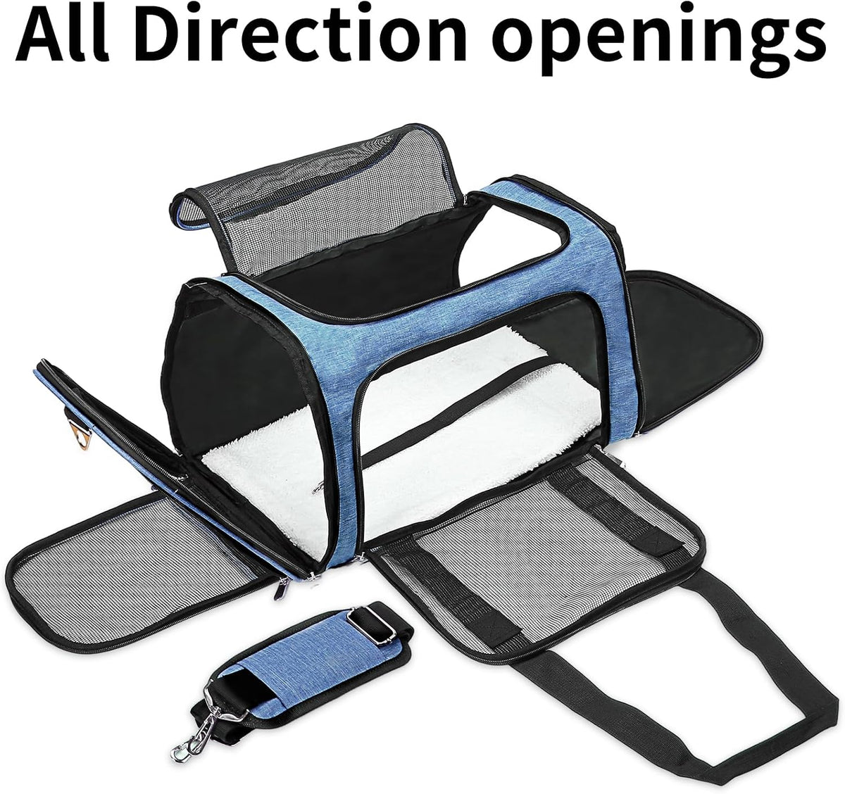 Soft-Sided Cat/Dog/Pet Carrier, Collapsible Pets Travel Carriers