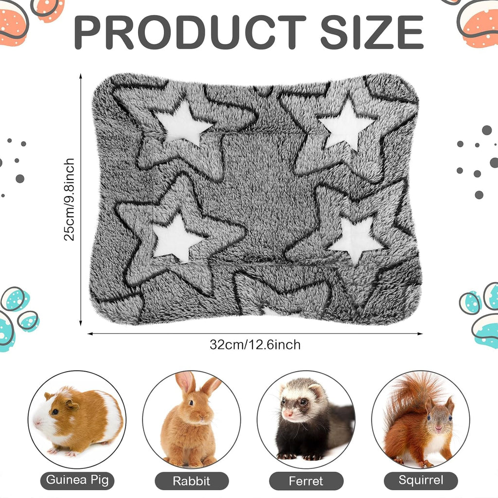 Haull 4 Pcs Waterproof Guinea Pig Bedding Mat, Double Star, 13 x 10