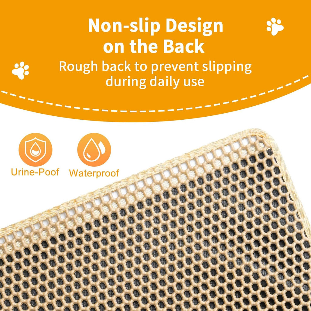 Cat Litter Mats Litter Trapping Mat,Cat Litter Box Mat for Floor 32"x22"