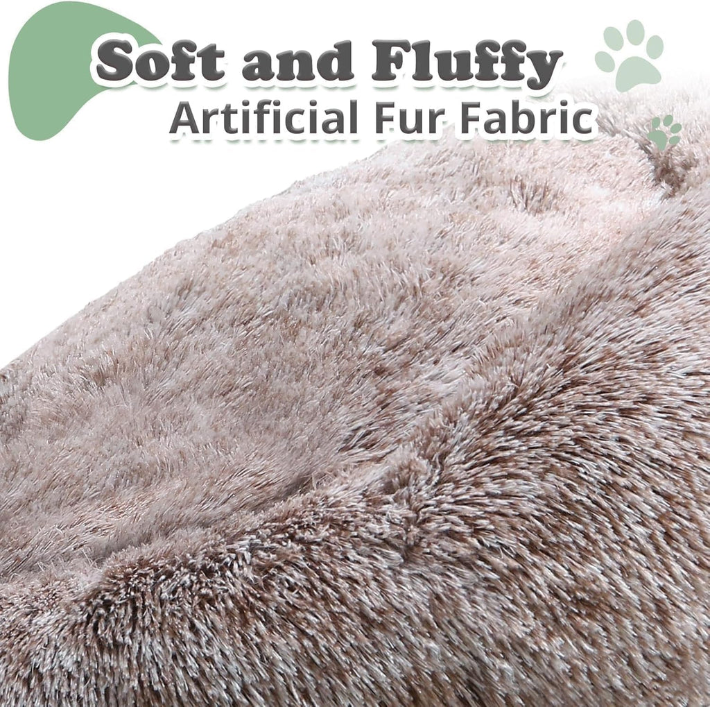 JOLLYVOGUE Dog Beds Large Sized Dog, 36 inches Calming Soft Anti-Anxiety Donut Dogs Bed, Washable Round Fluffy Cushion for Large Pets, Fits up to 80 lbs Pets