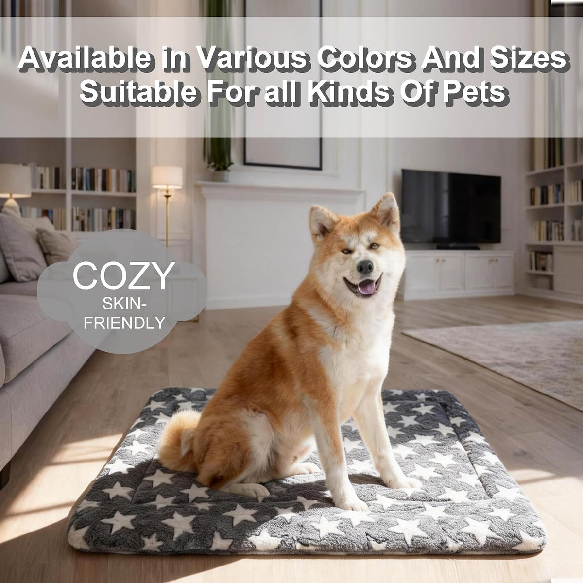 4Piece Washable Orthopedic Dog Bed Kennel Pad Indoor Outdoor Crate Mat 36In