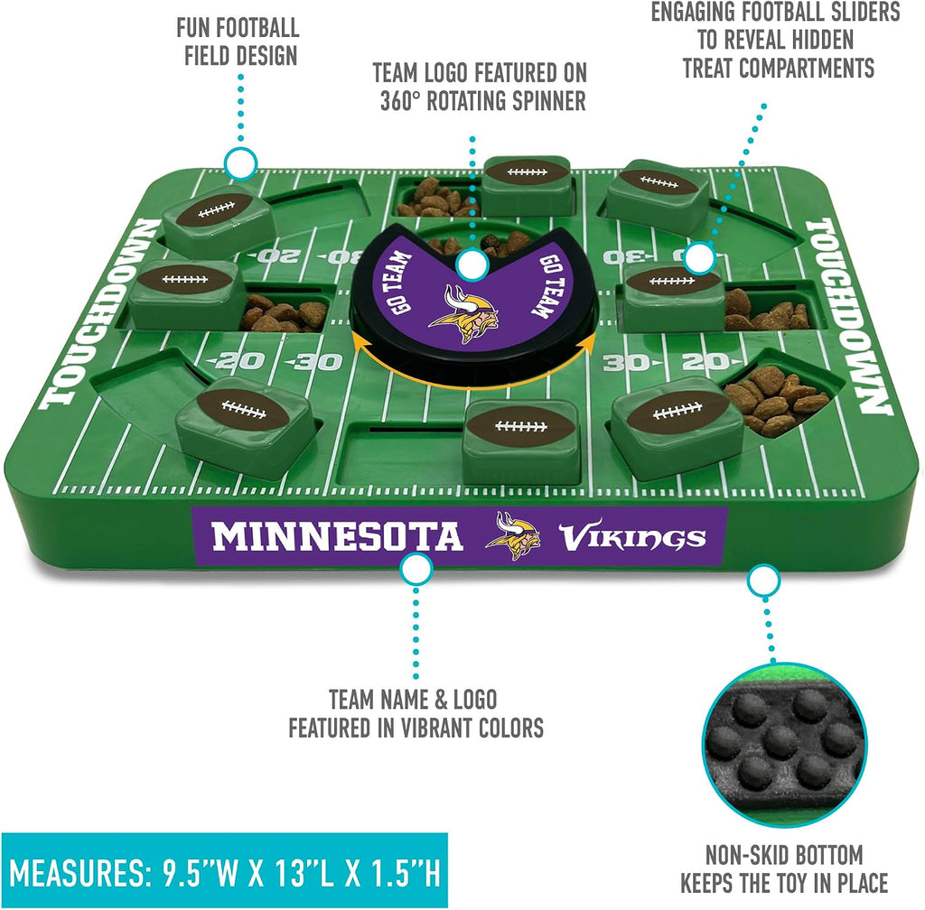 Pets First NFL Minnesota Vikings Large Puzzle Toy for Dogs, Slow Feeder Board for Pets, New Bigger Size, Interactive Doggie Treat Toy