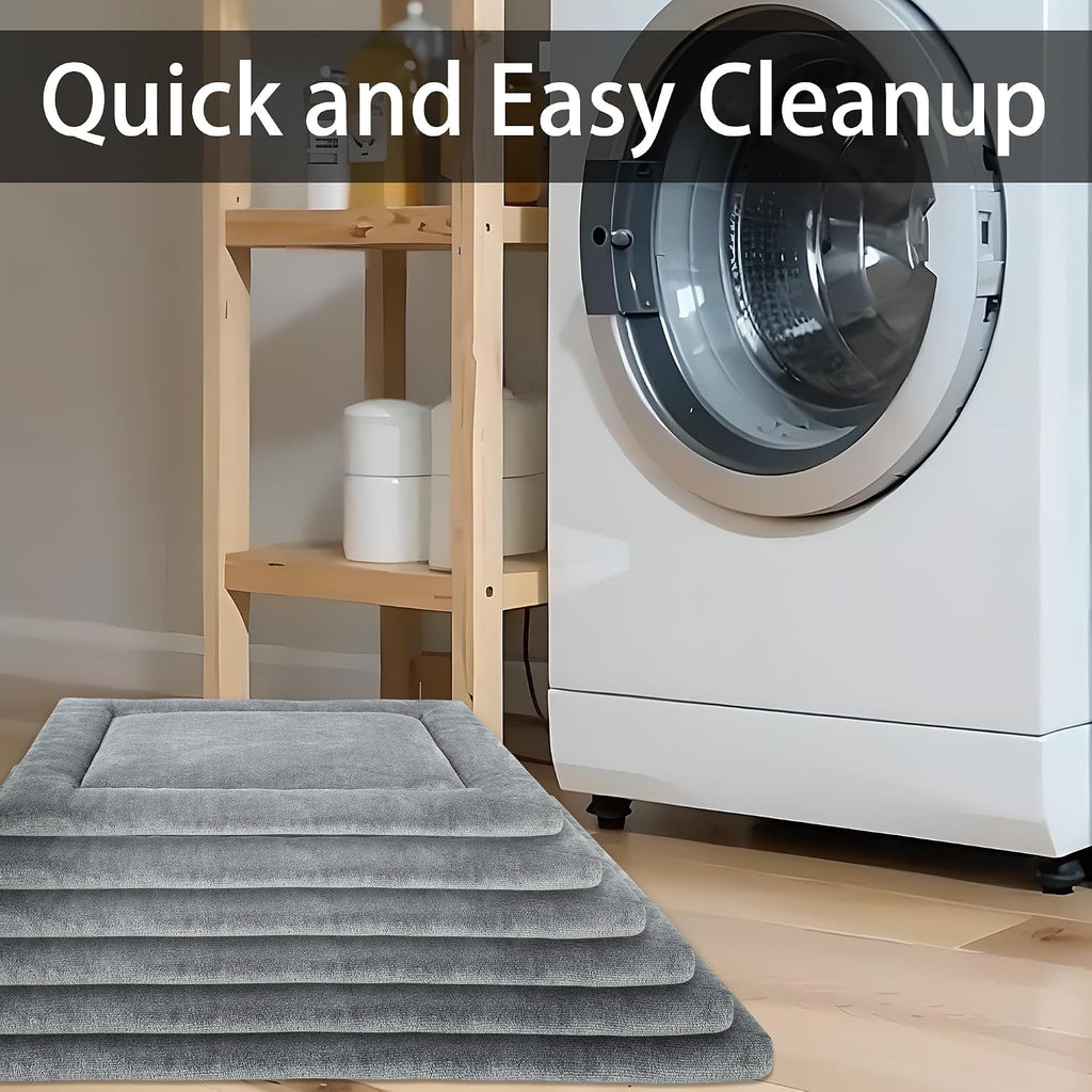 KHONSU PET Dog Bed Mat for Crate 1.1in Slim Cooling Pad Reversible Flannel & Waterproof Canva for Medium Dogs up to 45 lbs, Fits 30"x20" Basic Crate