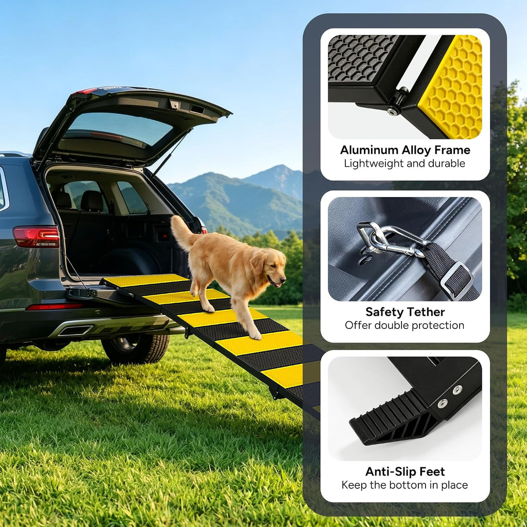 Foldable Dog Ramp for Car, 91 inches Long Portable Ramp for Large Dogs