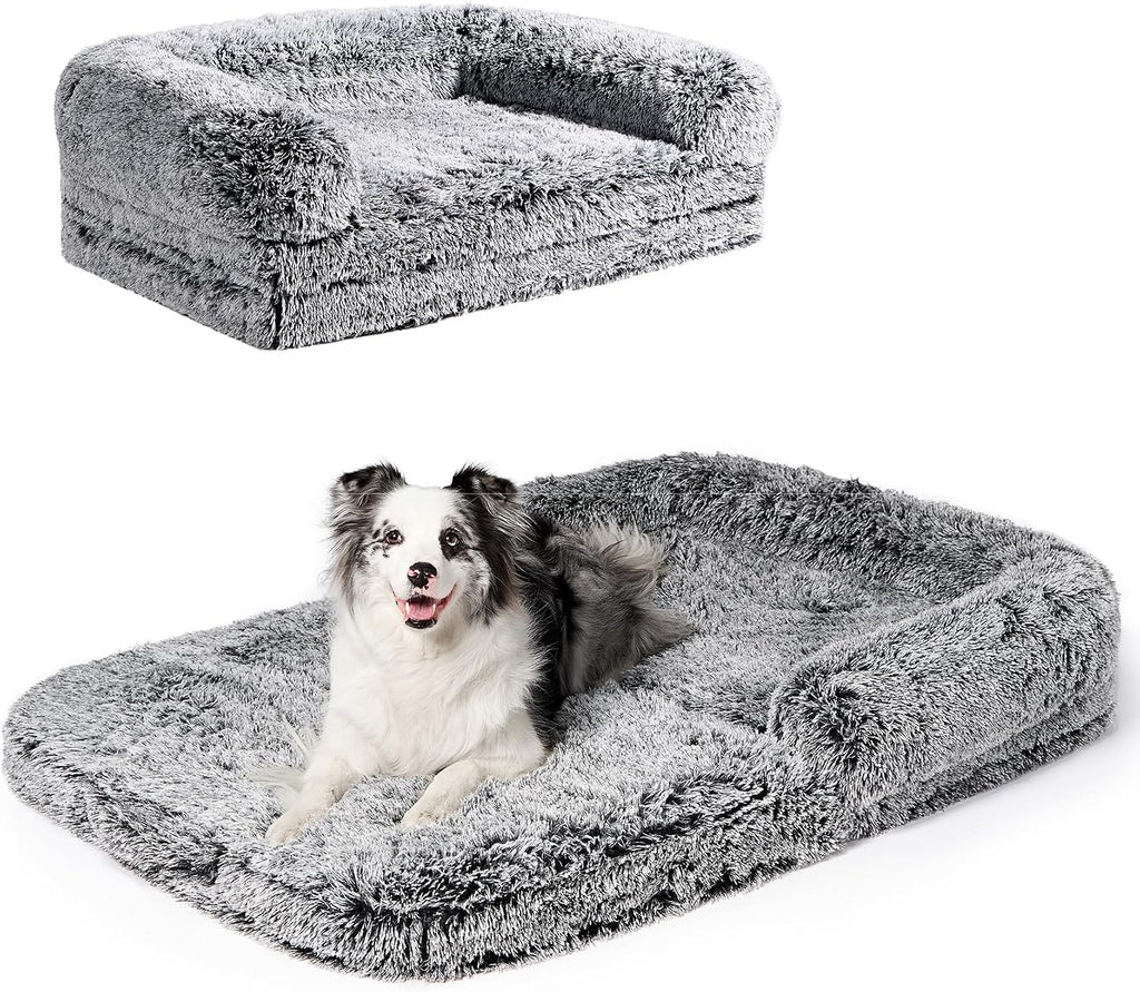 EHEYCIGA Foldable XXL Dog Bed for Large Sized Dog - 54x38x7.5, Faded Black