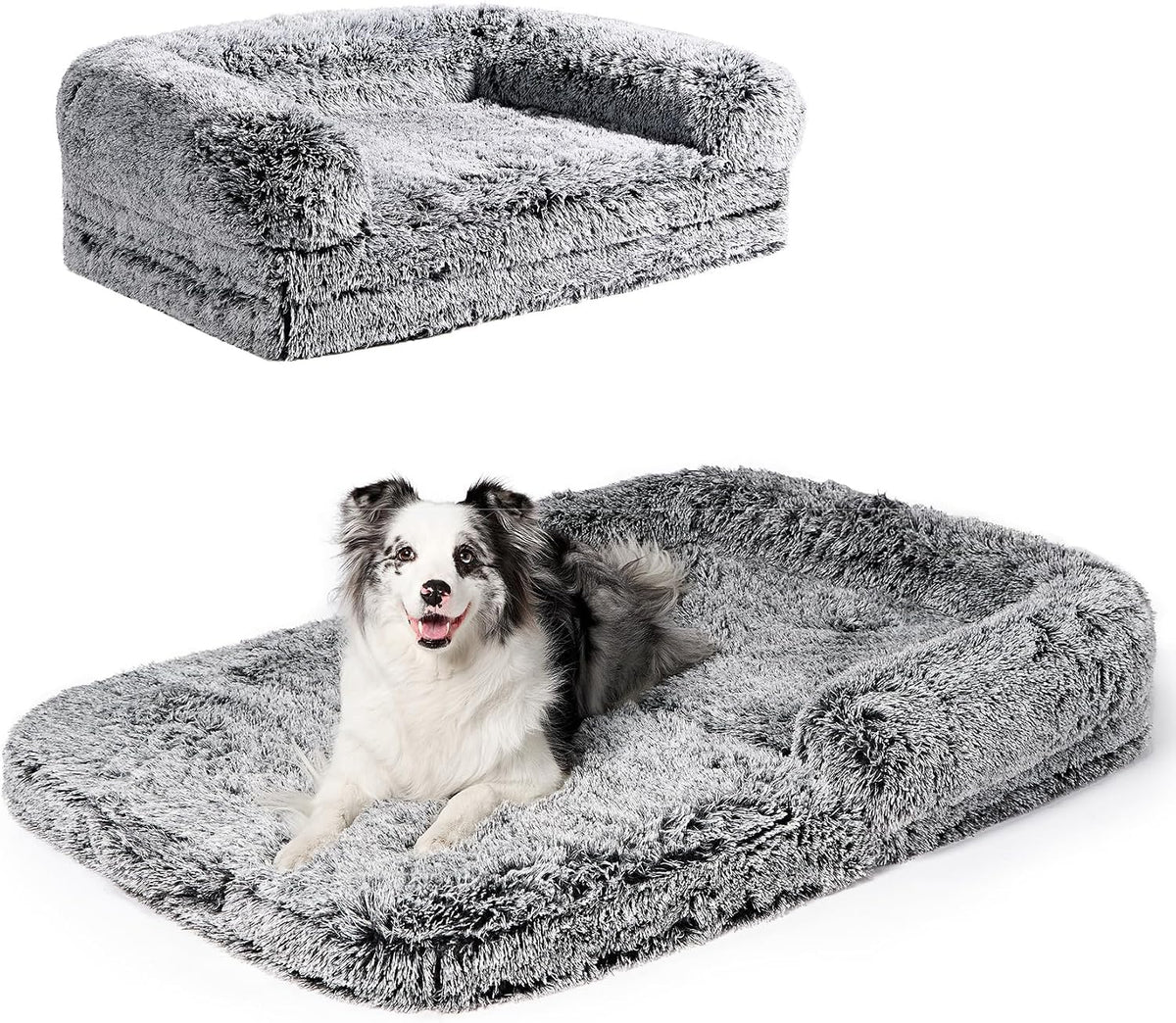 EHEYCIGA Foldable XXL Dog Bed for Large Sized Dog - 54x38x7.5, Faded Black