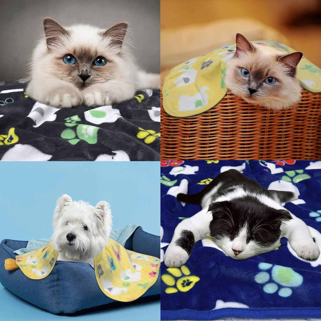 Rezutan Small Dog Blanket, Soft Puppy & Cat Flannel 3 Pack, 24"x20"