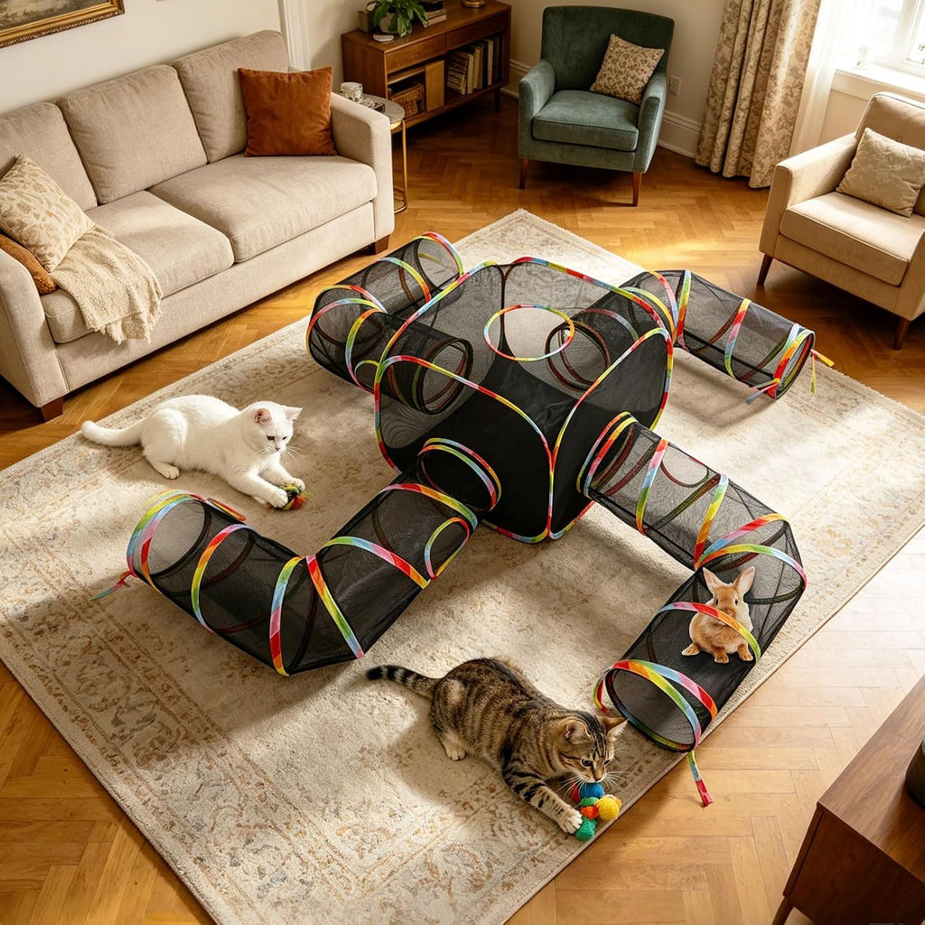 CypherX Cat Tunnel for Indoor Cats, Large Collapsible Cat Tube Toys