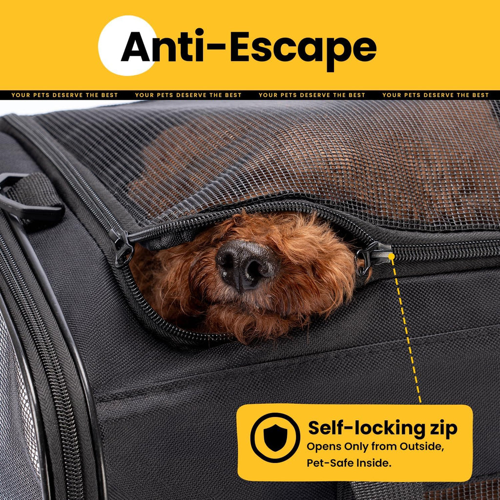 Conlun Dog Carrier Bag,Soft-Sided Pet Carriers for Dogs-L,Black