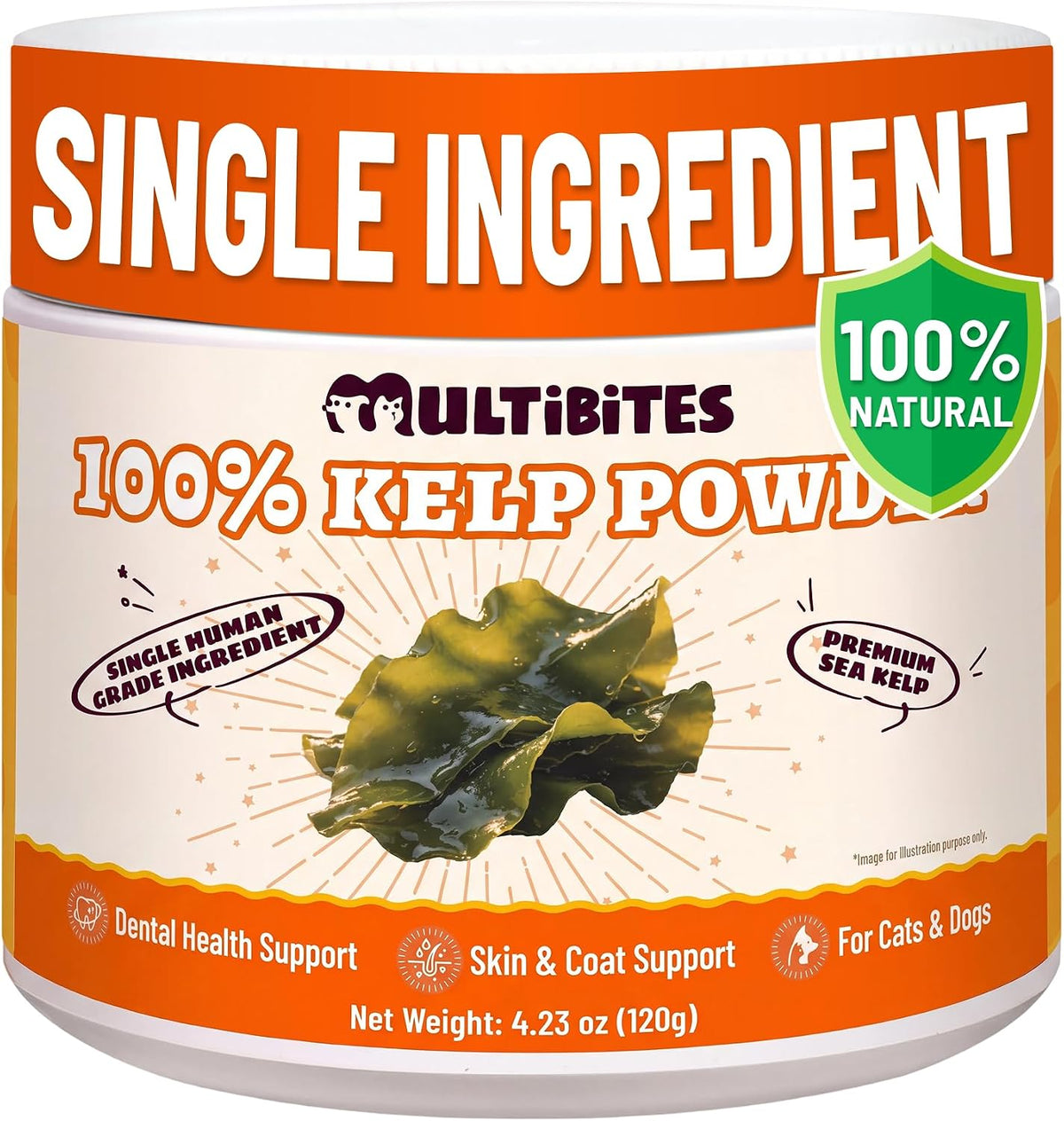 100% Kelp Powder for Dogs & Cats - Nutrition Supplement 4.23oz