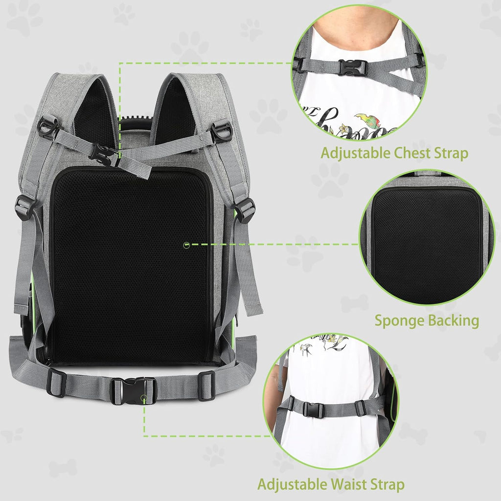 Cat Carrier Backpack, Large Cat Backpack Carrier Soft, Expandable Airline Approved Cat Carrier for Small Dogs Puppies Medium Cats Suitable for Hiking/Camping