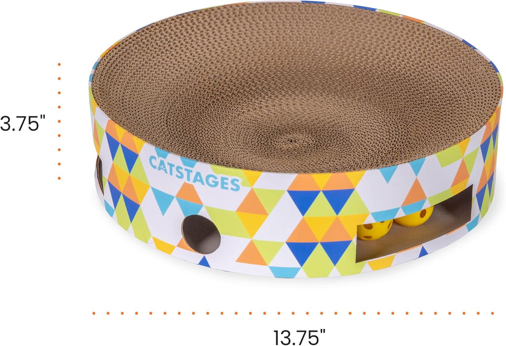 Catstages Bowl Track Scratcher 3-in-1 Ball Track, Scratcher, Lounger, 13.8"