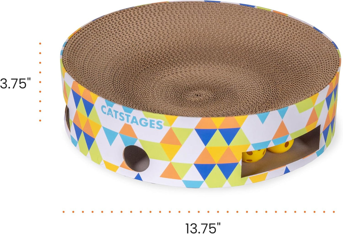 Catstages Bowl Track Scratcher 3-in-1 Ball Track, Scratcher, Lounger, 13.8"