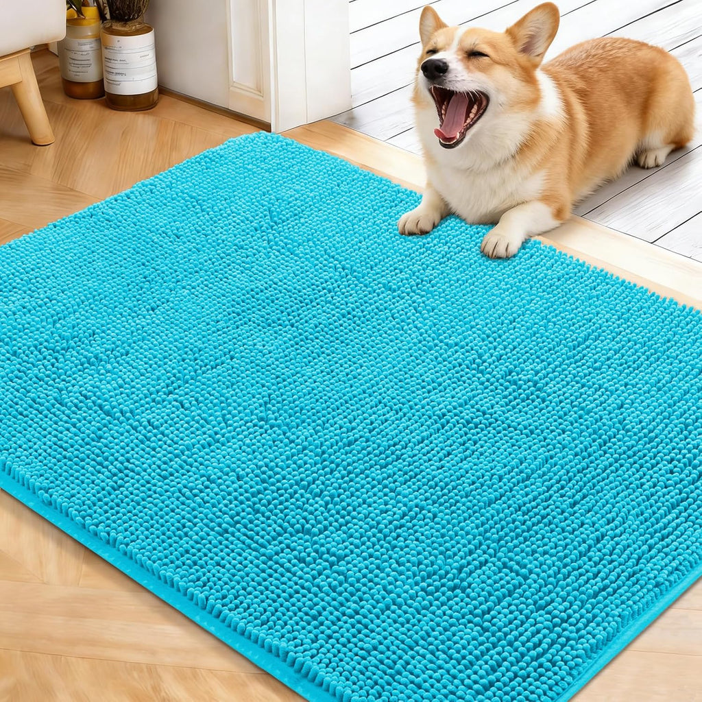 OLANLY Dog Door Mat for Muddy Paws 40x32, Super Absorbent Chenille Mud Mat