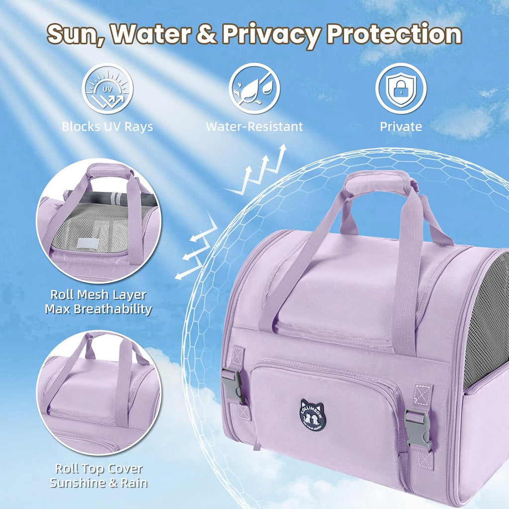 Lollimeow Expandable Large Cat Carrier Backpack, Supports up to 22 lbs