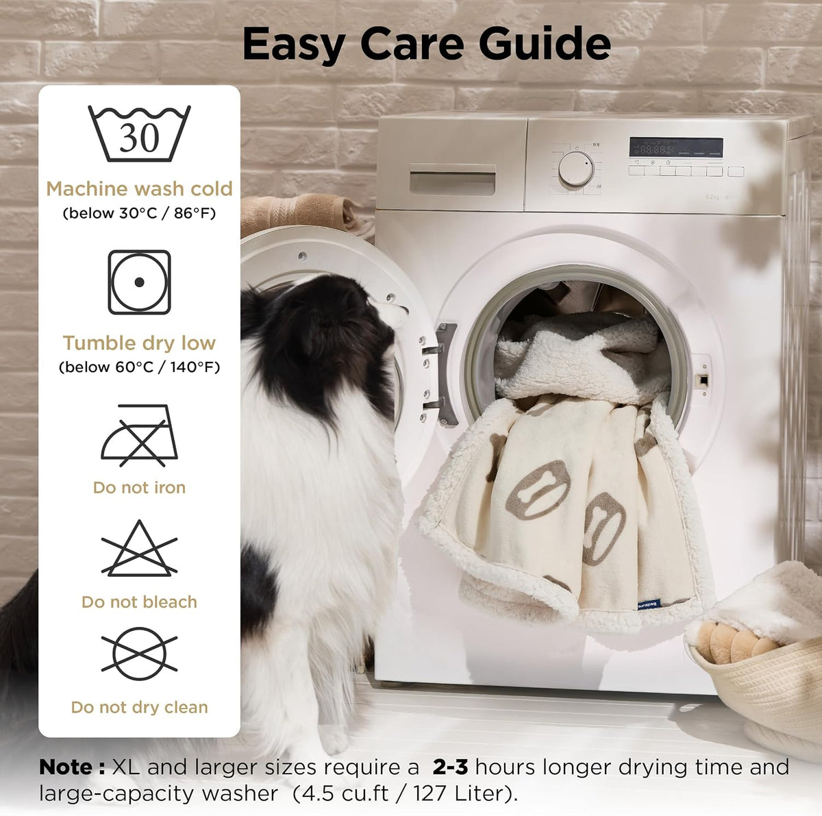 Bedsure Waterproof Dog Blankets for Large Dogs - 40"X50", Beige