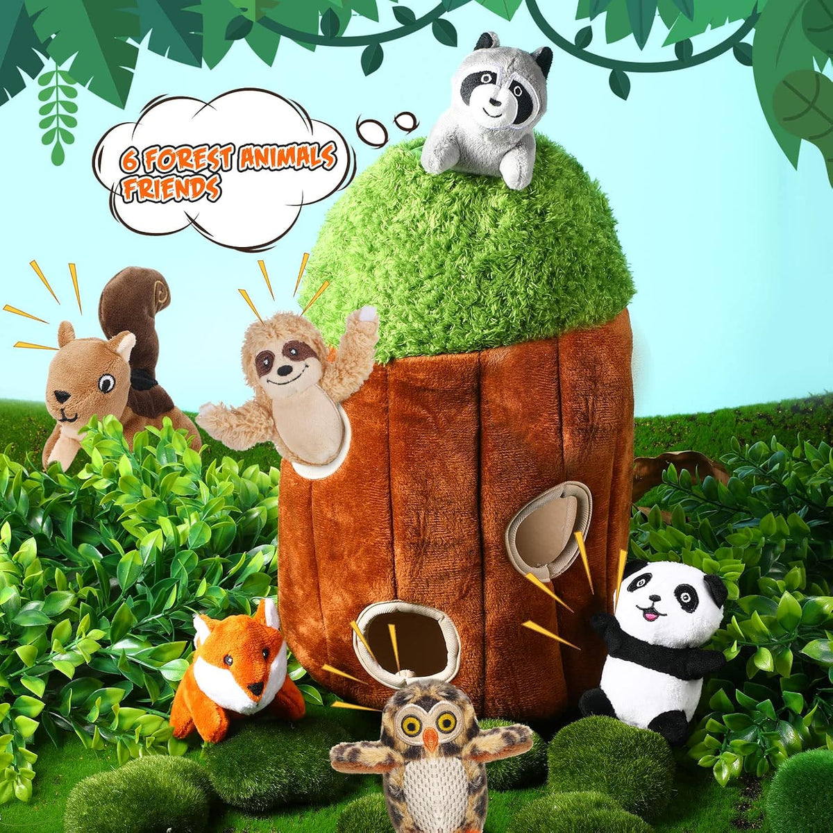 Skylety 7 Pieces Hide and Seek Dog Toys, Cute, Medium
