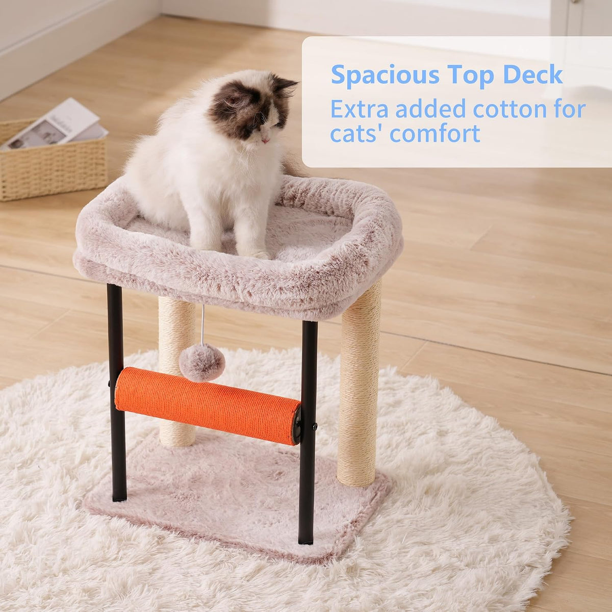 Hey-brother Cat Tree, Sturdy Tower with Sisal-Wrapped Columns, MPJ010SMU