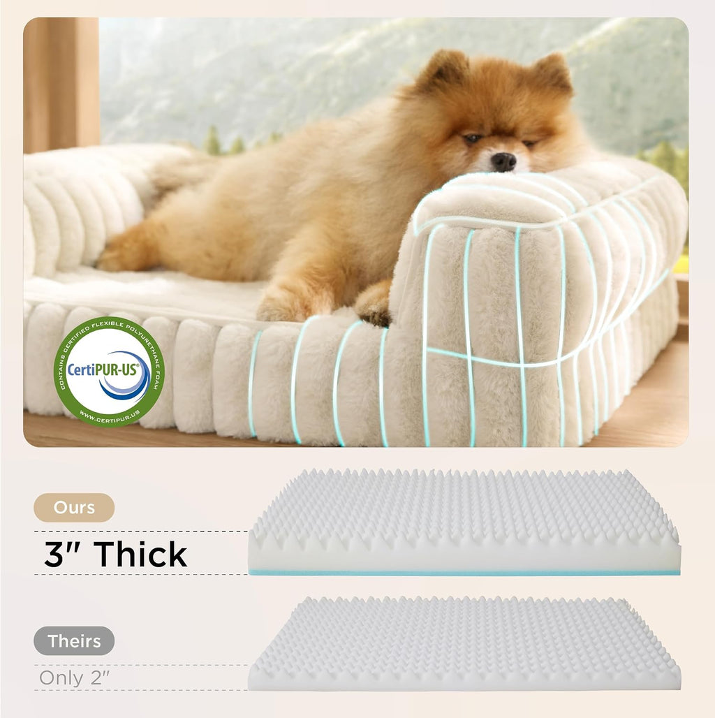Bedsure ComfyFleece® Memory Foam Orthopedic Small Dog Bed with Sides 24"
