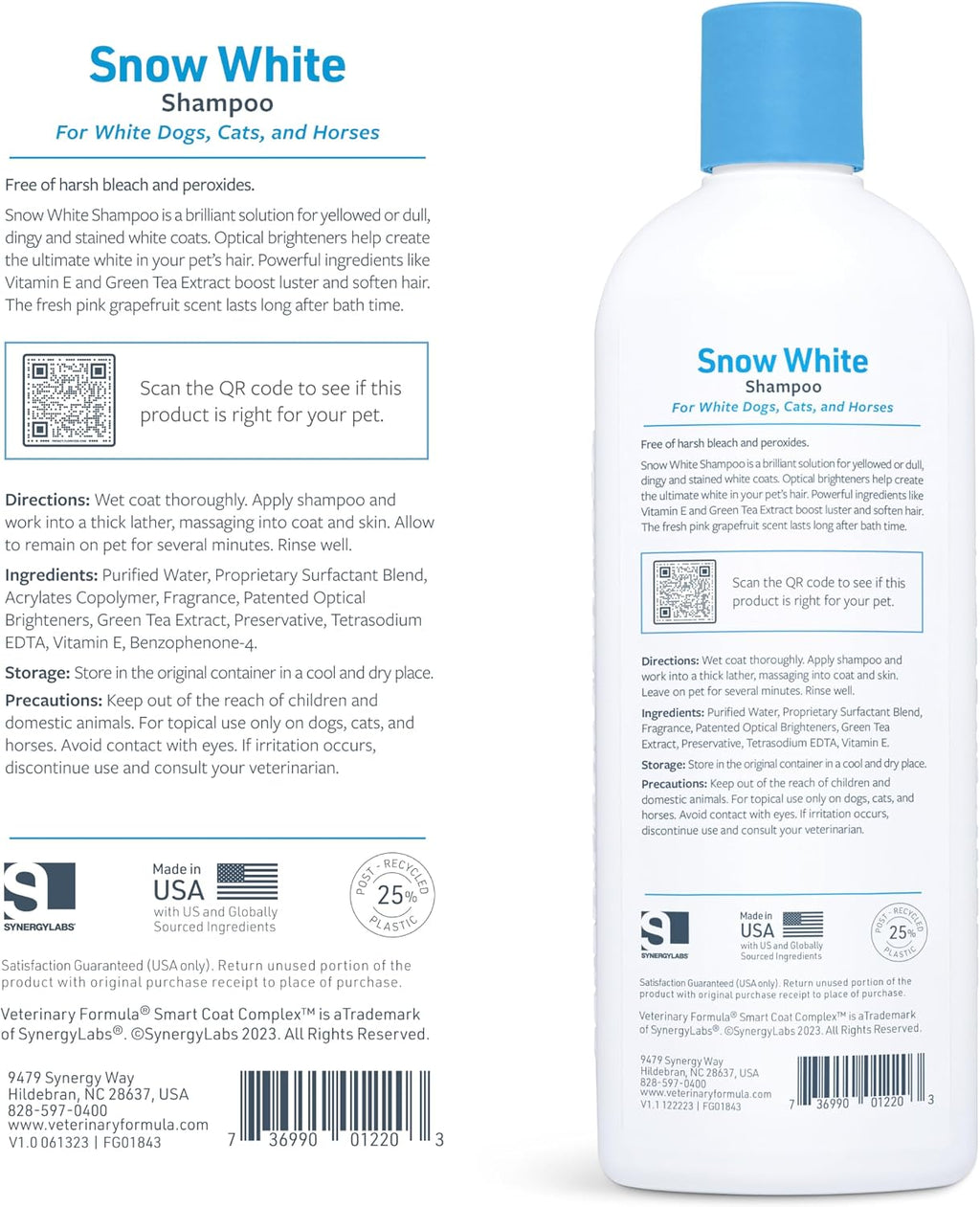 Veterinary Formula Smart Coat Whitening & Stain Remover Pet Shampoo, 17oz