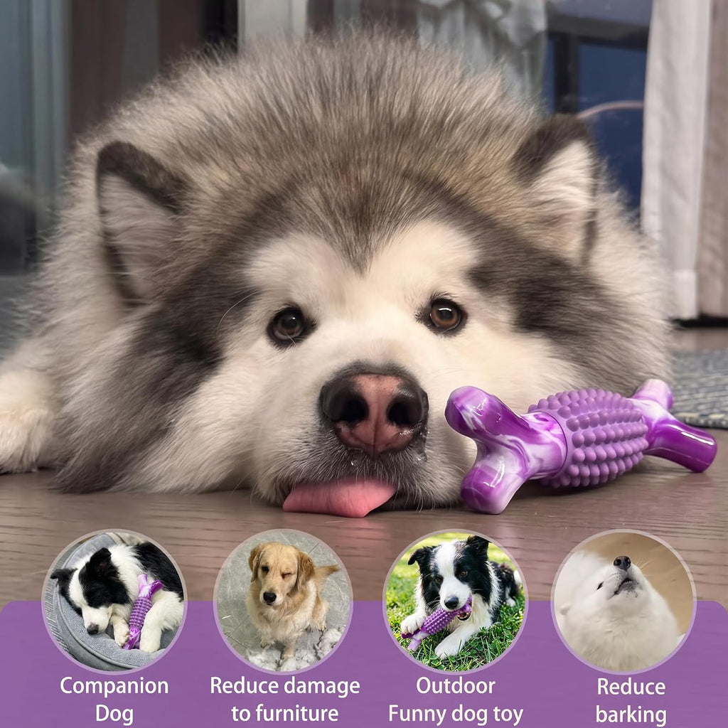 Dog Toys for Aggressive Chewers, Tough Stick Chew Bone | Durable Rubber & Nylon Dog Bones, Indestructible Dog doys for Medium,Large Dogs,Beef Flavor