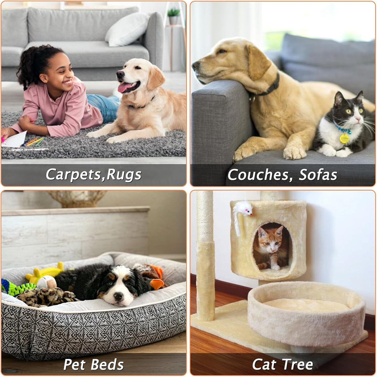 Carpet Rake for Pet Hair Removal Tool, Dog Cat Hair Remover for Furniture