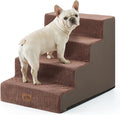 COZY KISS Dog Stairs for Small Dogs, 4 Step Pet Stairs for Beds & Couches