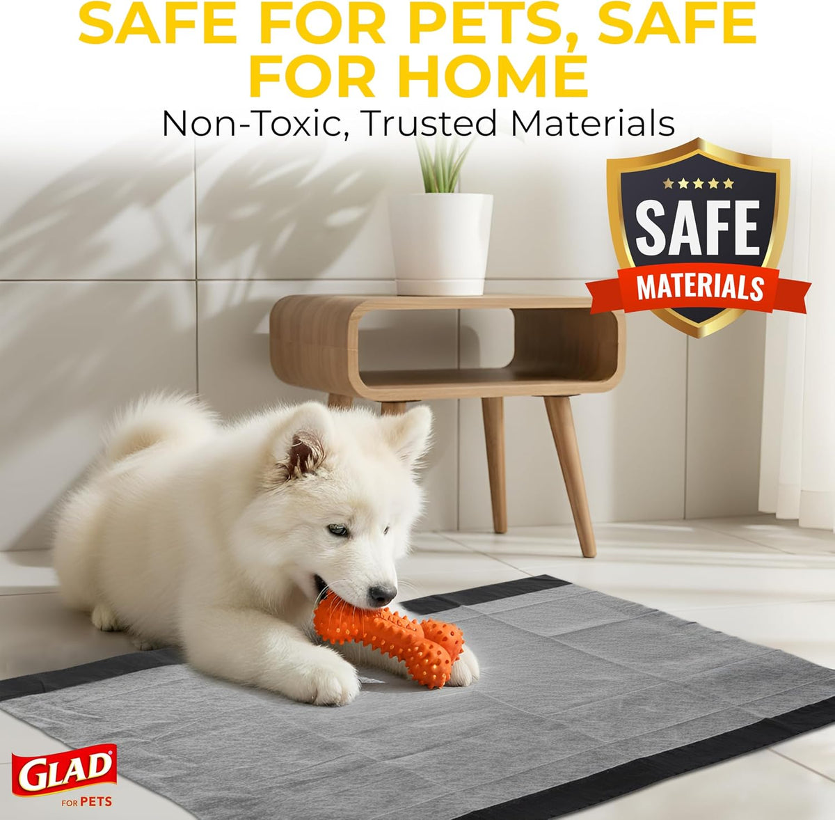 Glad for Pets XL Charcoal Training Pads for Dogs and Puppies, 30 Ct, 6-Pk | 6-layer, activated-carbon pads with pheromone attractant, leak-proof, extra-large 28 x 30 in coverage