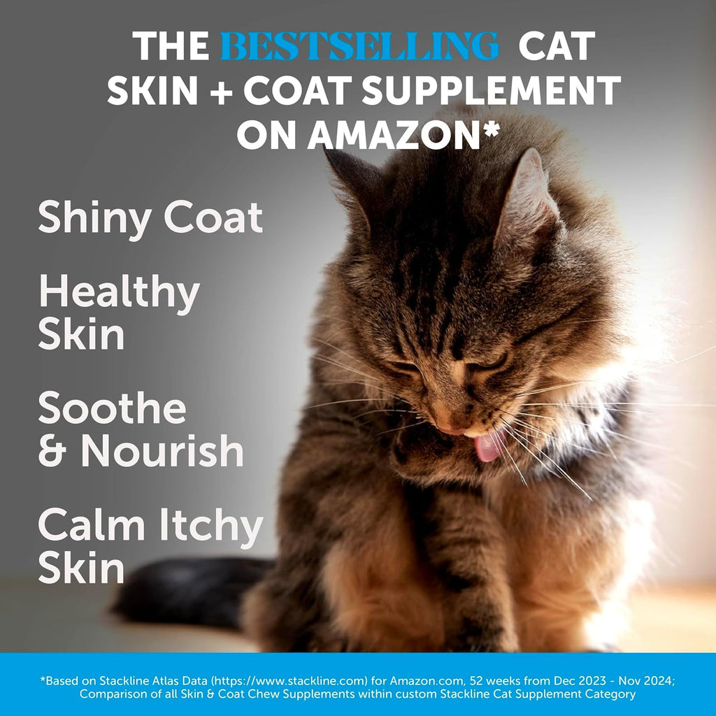 Pet Honesty Vet Backed Skin & Coat Cat Vitamins, Chicken, 90-Day Supply