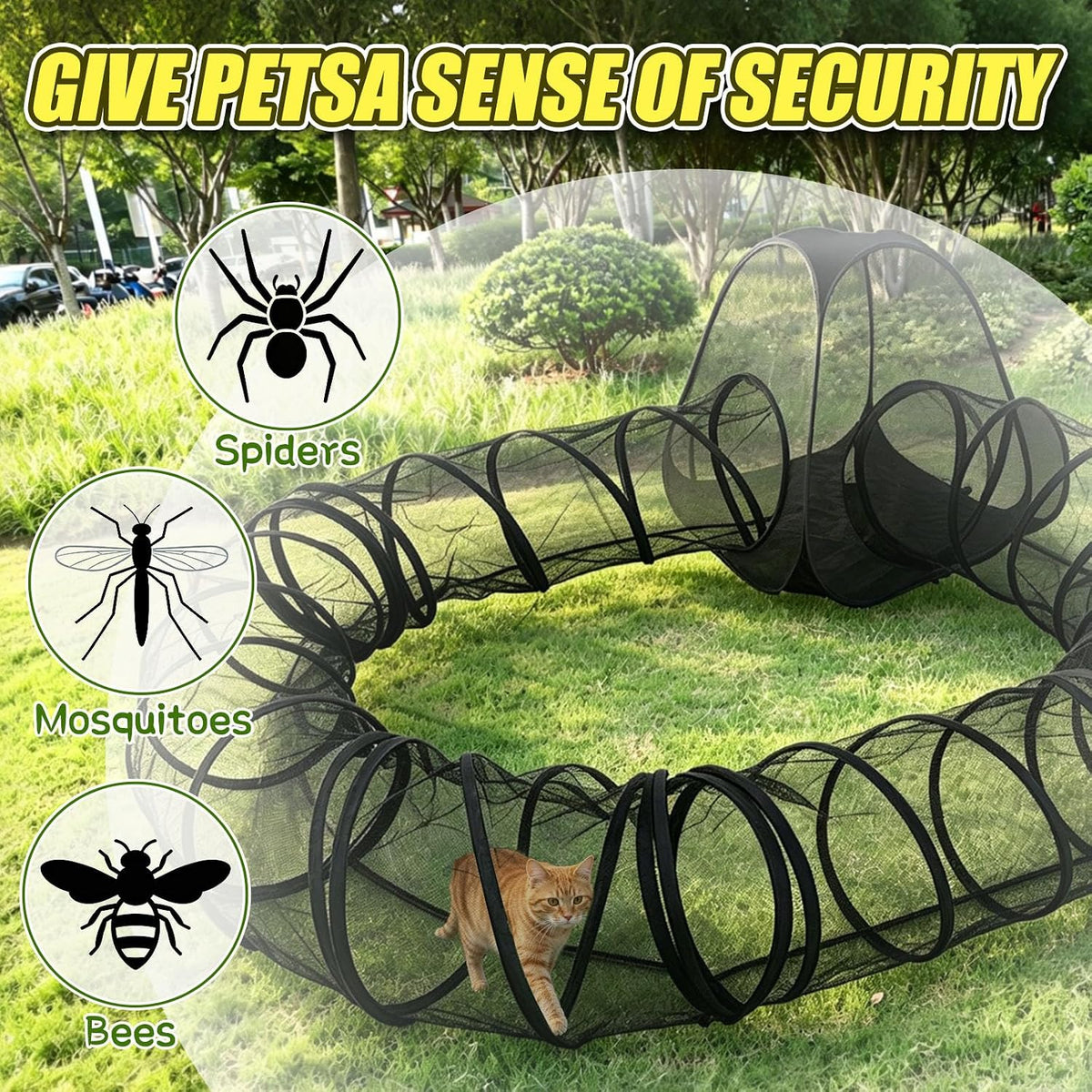 CypherX Outdoor Cat Tunnel Enclosures Portable Catio Pop Up Tent Cage