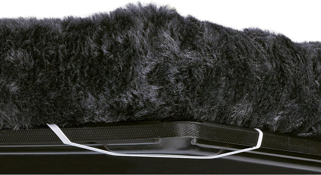 QuietTime by MidWest 24" Dog Crate Bolster Bed, Gray, Small Breeds | Faux Fur Crate Mat, Measures 22.45 x 17.52 x 2.76 Inches, Machine Washable Pet Bed, Fits Most 24-Inch Dog Crates
