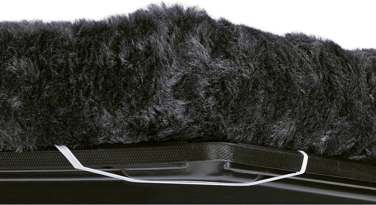 QuietTime by MidWest 24" Dog Crate Bolster Bed, Gray, Small Breeds | Faux Fur Crate Mat, Measures 22.45 x 17.52 x 2.76 Inches, Machine Washable Pet Bed, Fits Most 24-Inch Dog Crates