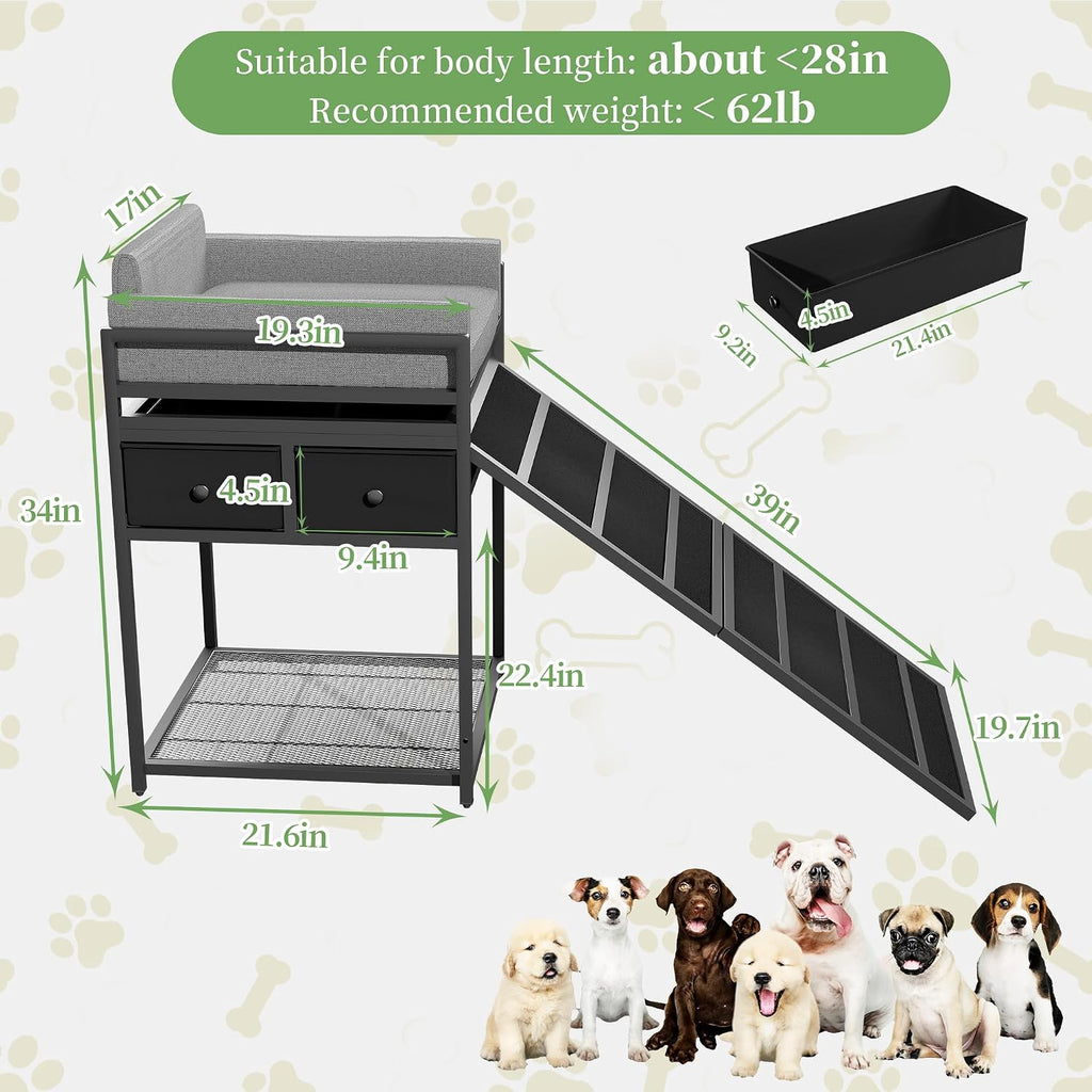 kepptory Dog Window Perch & Retractable Stairs and Storage Drawers