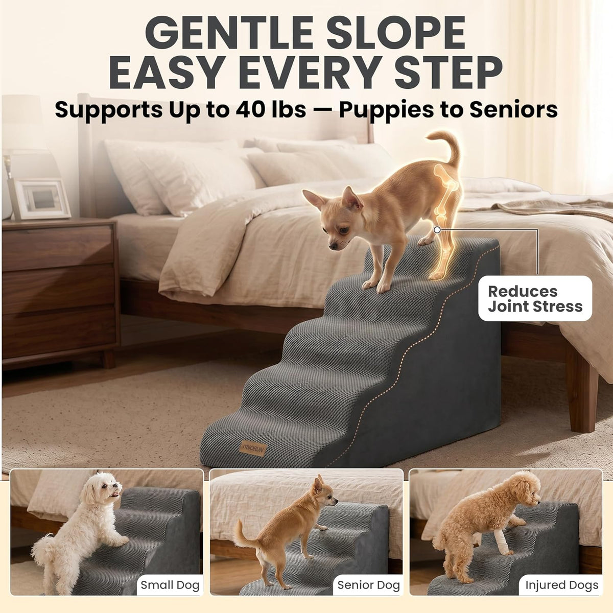 Miorun Dog Stairs Replacement Cover for 5-Step Foam Steps