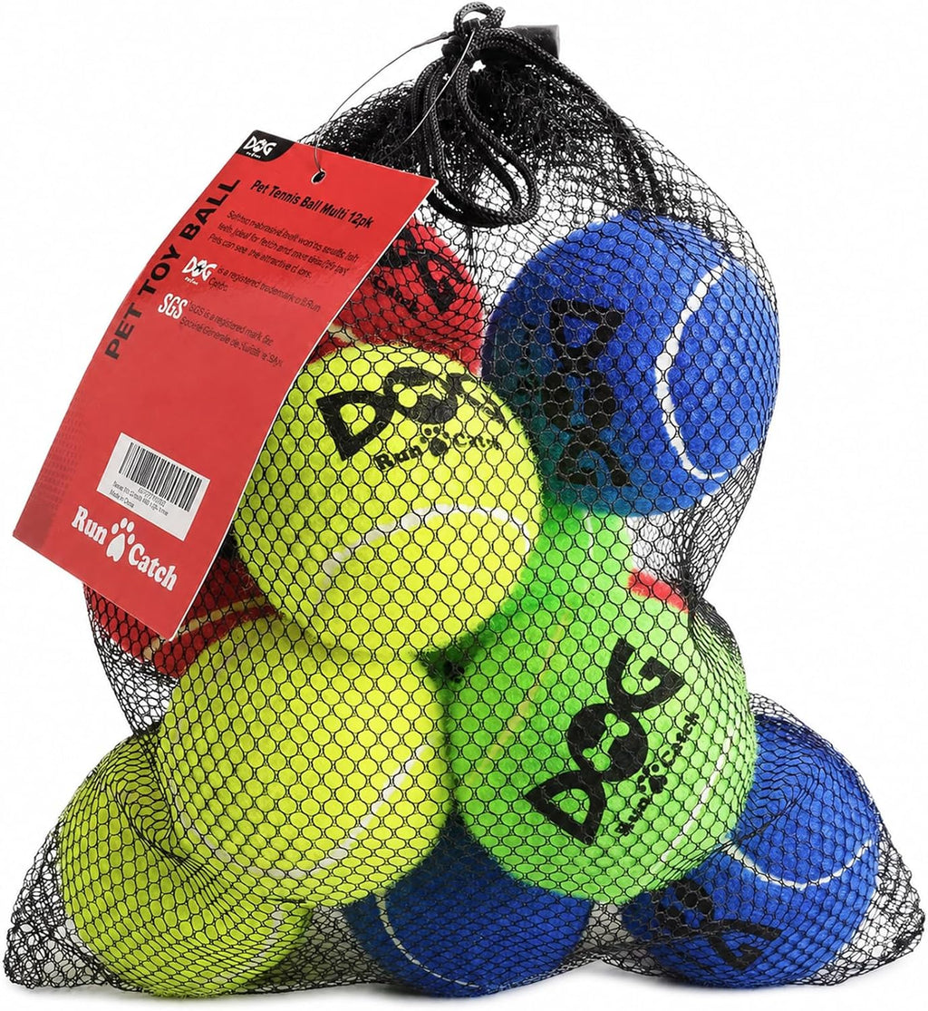 INSUM Tennis Balls for Dogs, 12 Pack Small Medium Dog Toys Balls