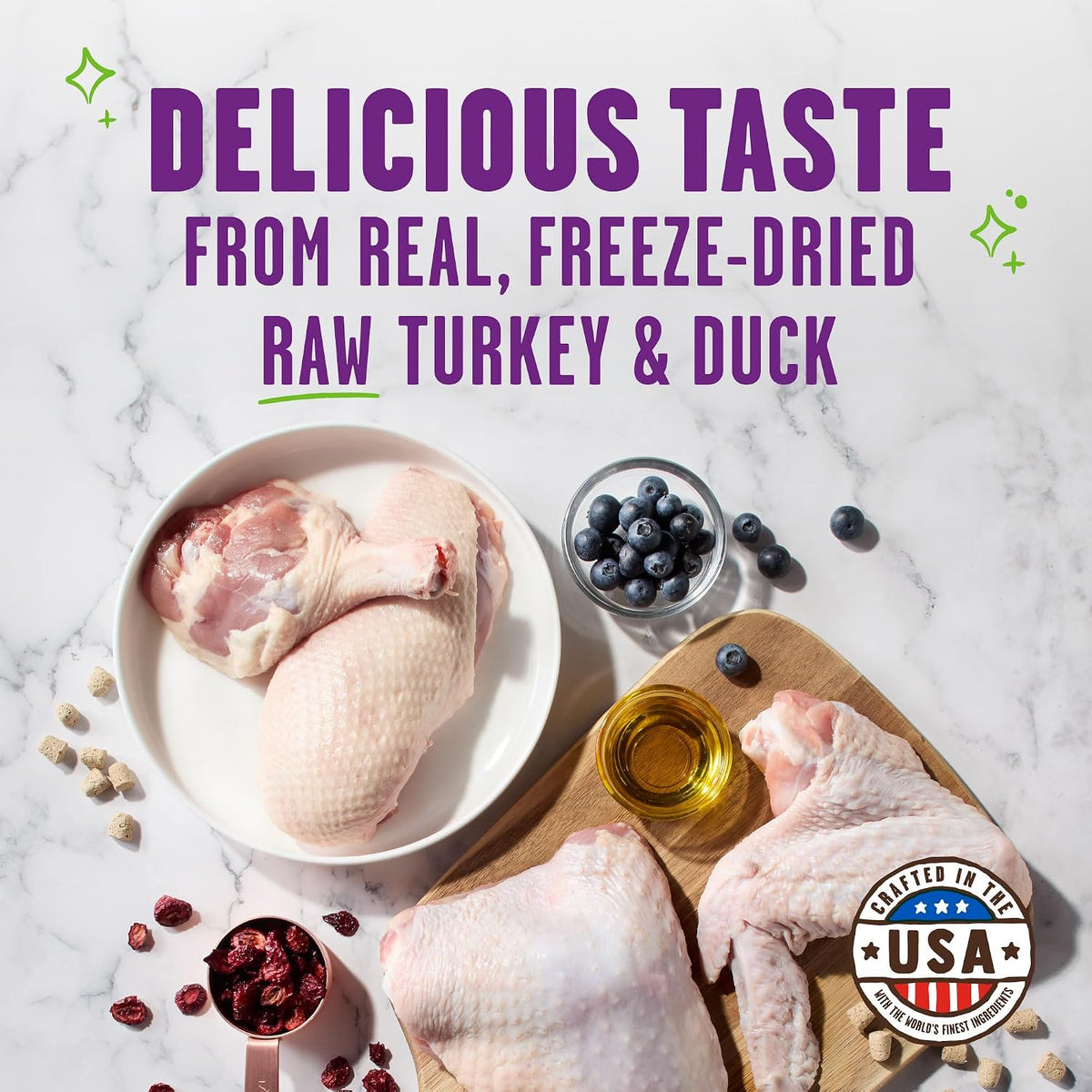 Stella & Chewy's Meowfulls Freeze Dried Cat Treats - Turkey & Duck Recipe - Raw Protein with Probiotics & Salmon Oil - 1 Calorie Per Treat - 1.5 oz