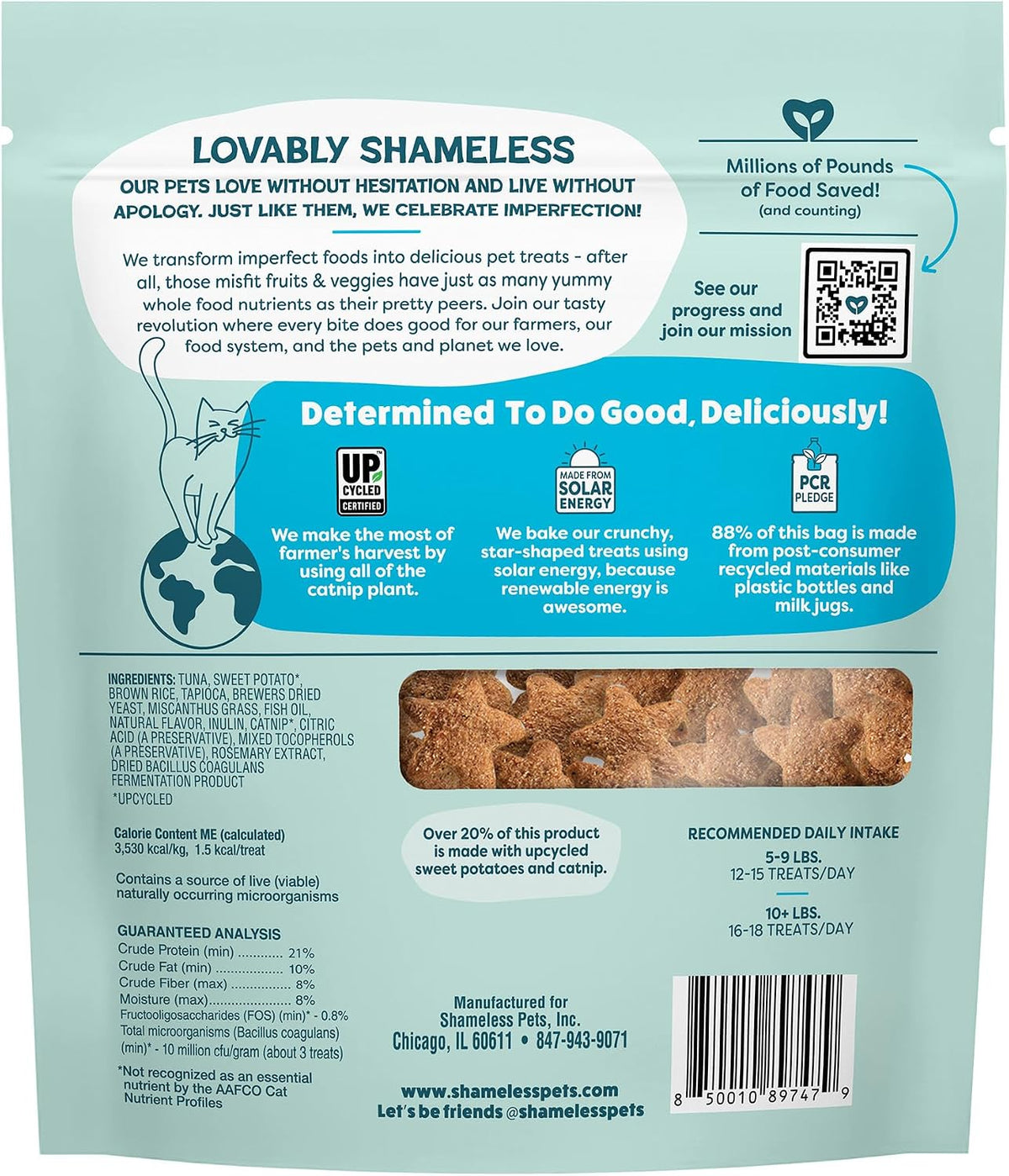Shameless Pets Catnip N Chill Tuna Crunchy Cat Treats, 12 oz