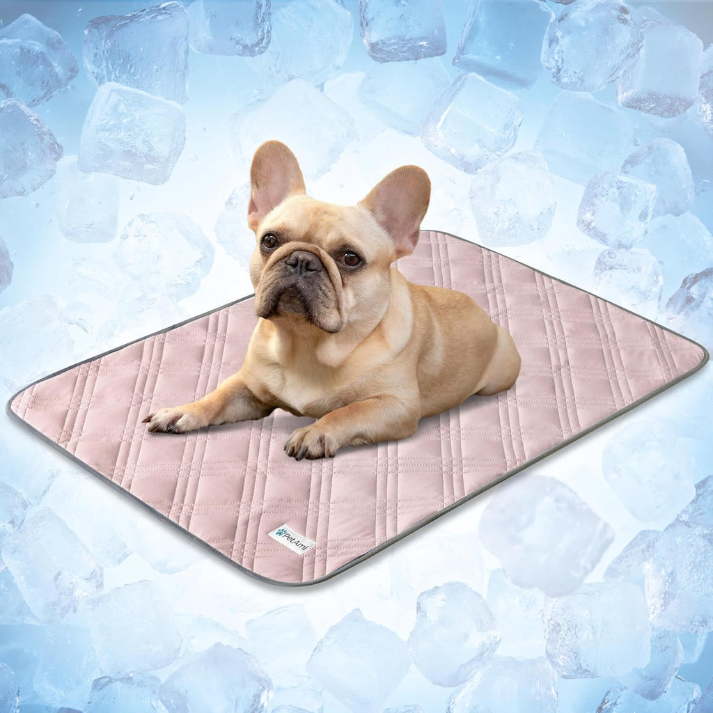 PetAmi Waterproof Dog Cooling Mat Pet Pad for Crate Couch Bed, Pink, 29x40