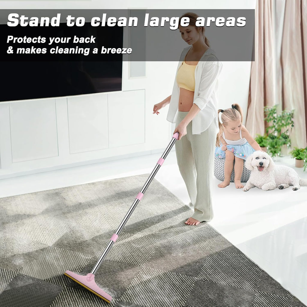 B-Land Carpet Rake for Pet Hair Removal, Carpet Scrape for Rug Pink