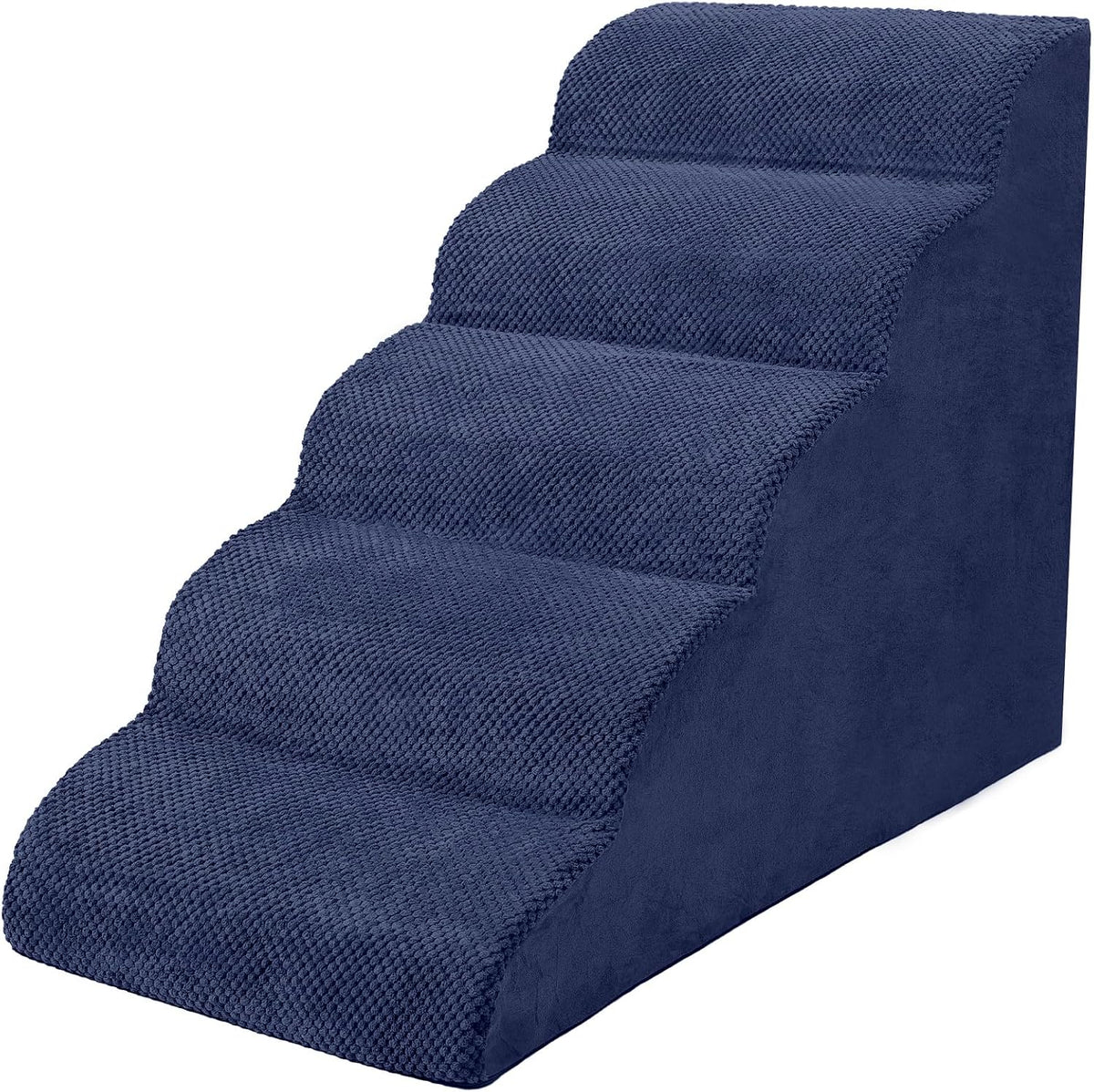 5 Steps Dog Stairs for Bed, 24" Dog Steps for High Bed, High Density Pet Steps for Small Dogs, Extra Wide Non-Slip Dogs Ramp for Injured, Older Pets, Small Cats, Navy