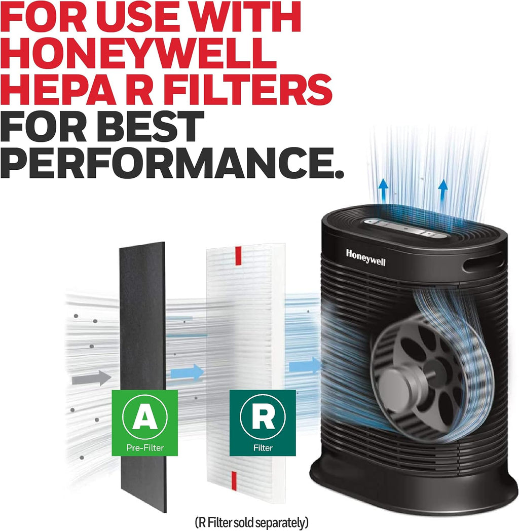 Honeywell HRF-A300 Pre-Filters for Air Purifiers, Activated Carbon Reduces Household Odors and VOCs, Compatible with Select Honeywell HEPA Air Purifiers, 4 Count (Pack of 2)