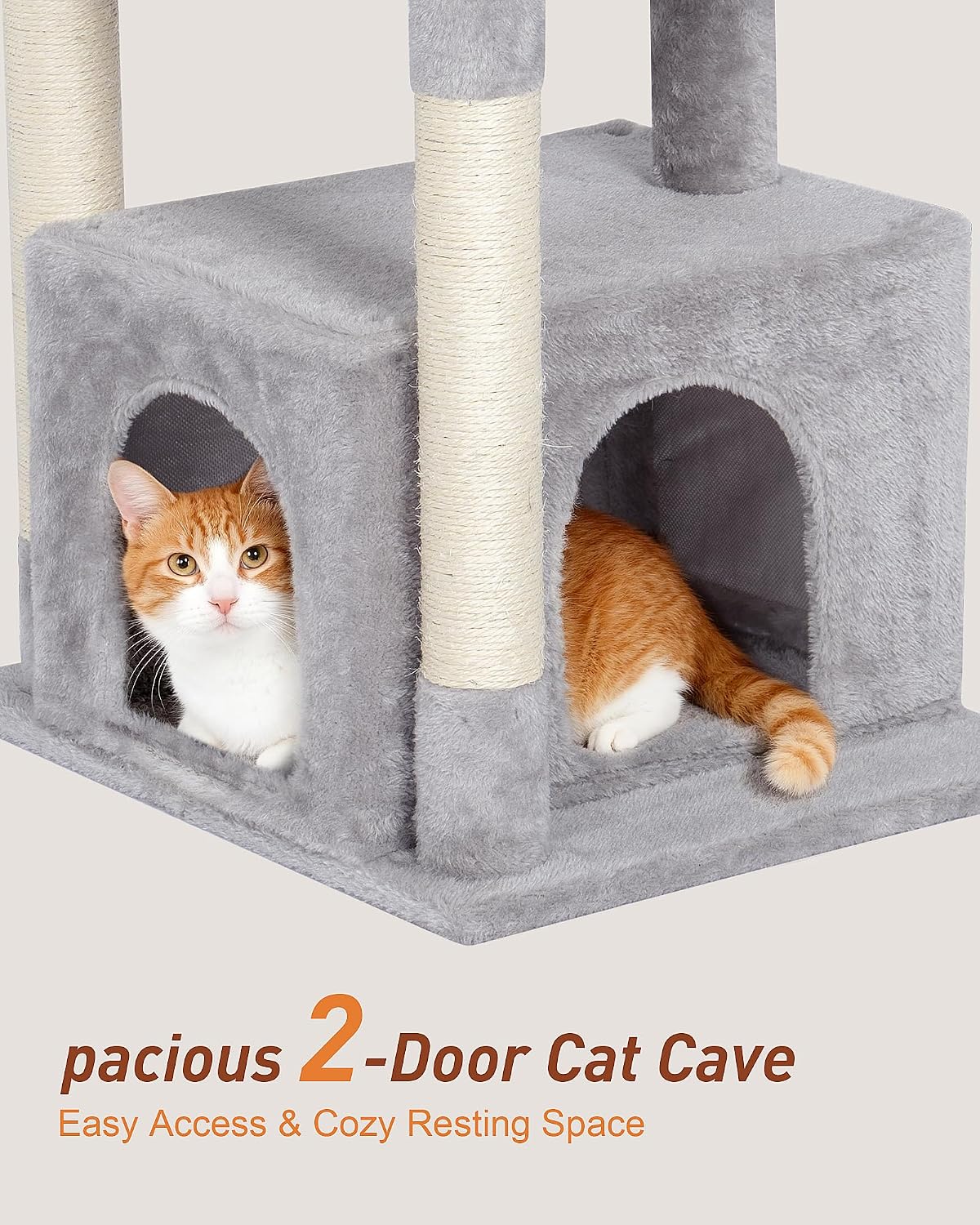 23.6" Cat Tree for Large Cat, 19 * 15.8 in Large Perch, Light Gray