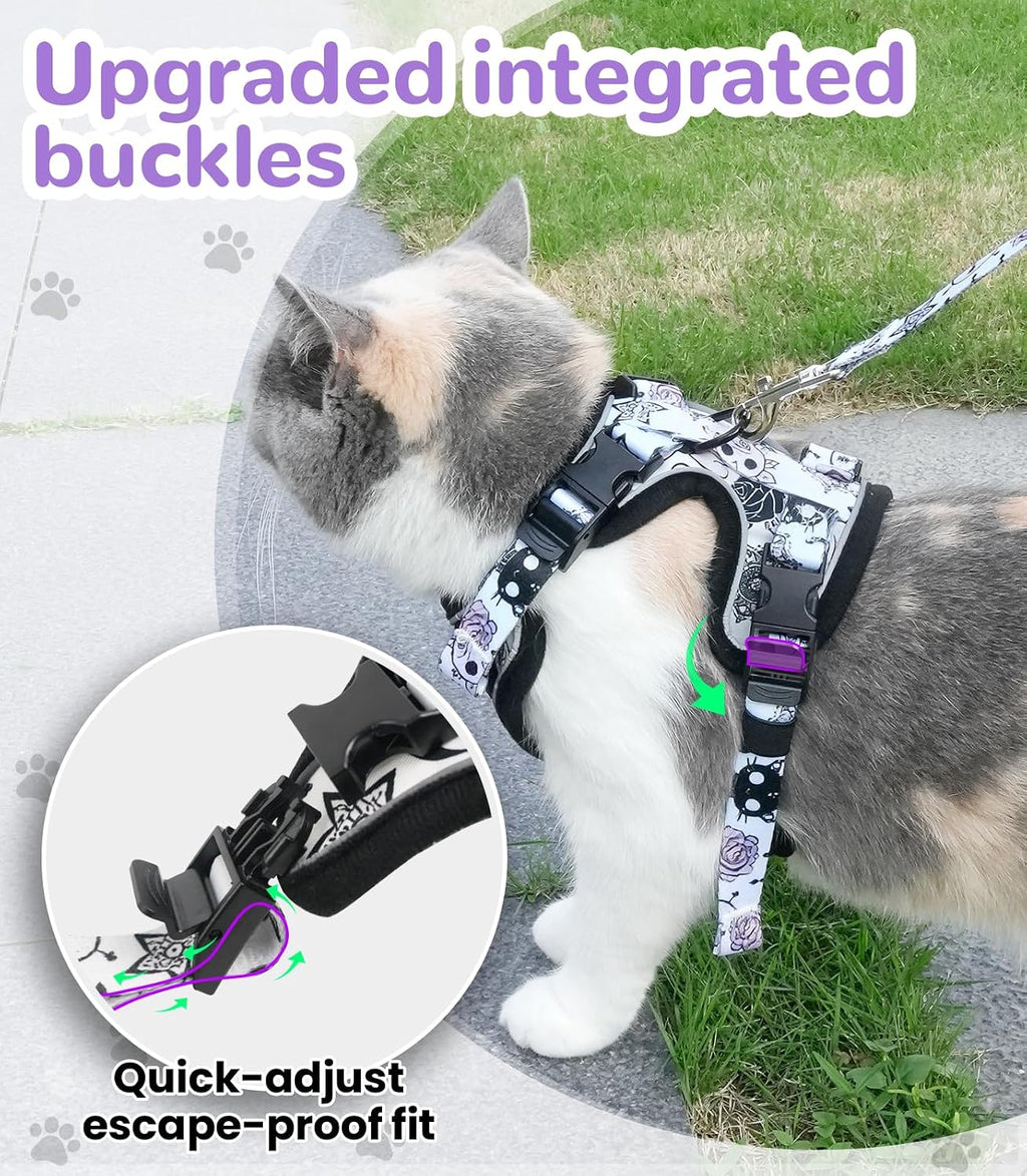 Halypet Cat Harness and Leash Set, Escape Proof Adjustable Harness