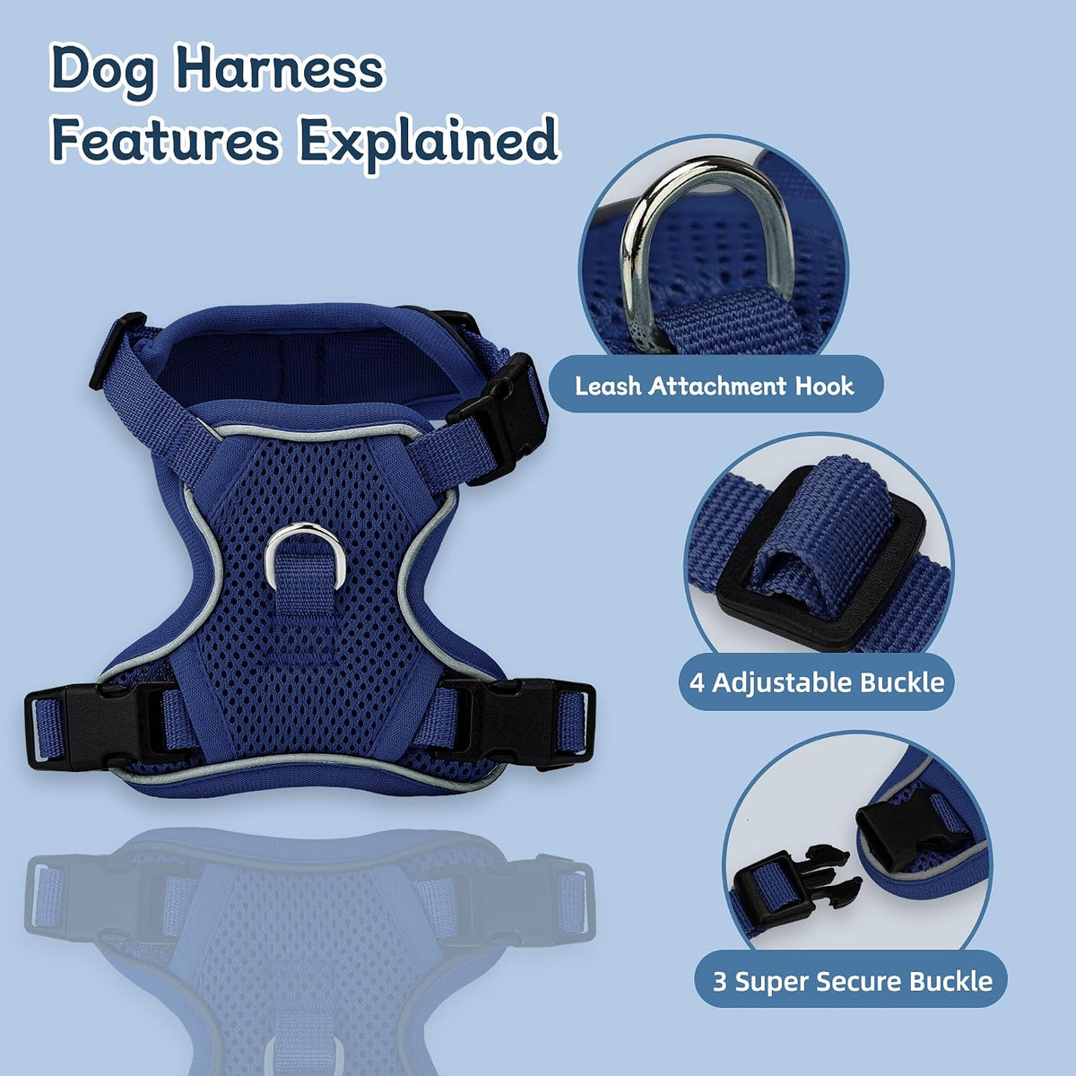 Small Dog Harness and Leash Set, Adjustable Small Sized Pet Vest