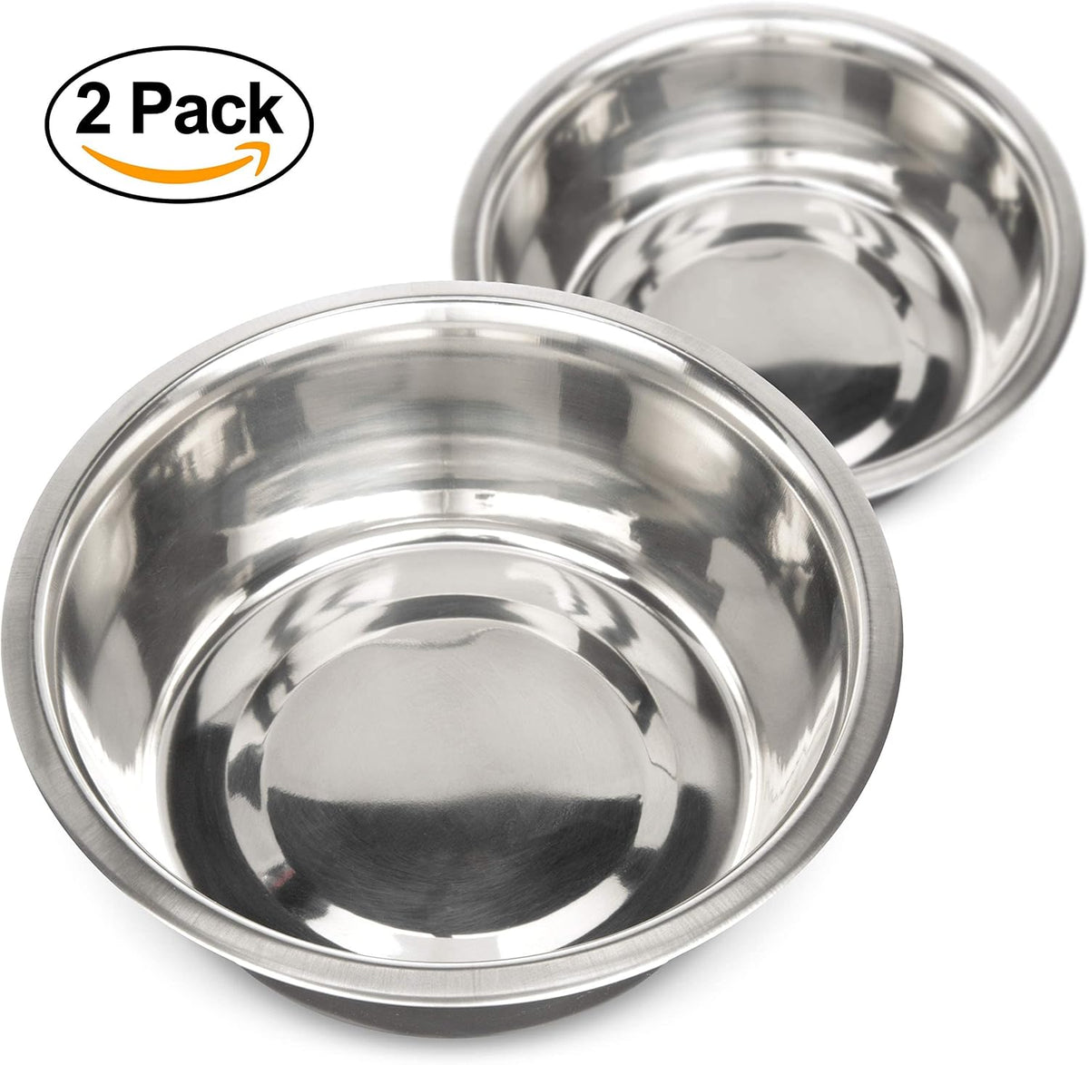 Neater Pet Brands 7 Cup (56 oz.) Stainless Steel Dog Bowls, Set of 2 Neater Feeder Replacement Bowls (M/L Express, Large Deluxe Models), Dog Food Bowl & Water Bowl, Dishwasher Safe Metal Dish for Dogs 